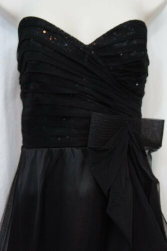 Betsy & Adam Dress Sz 8 Black Tulle Mesh Strapless Evening Cocktail Party Dress - Dresses