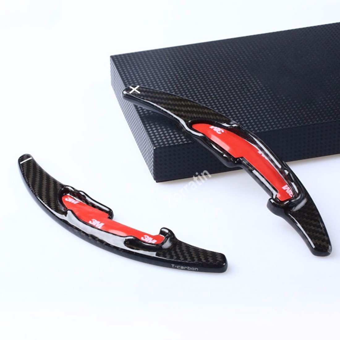 Image of Pure Real Carbon fiber Steering Wheel Gear Shift Paddle Shifter Extensions for B