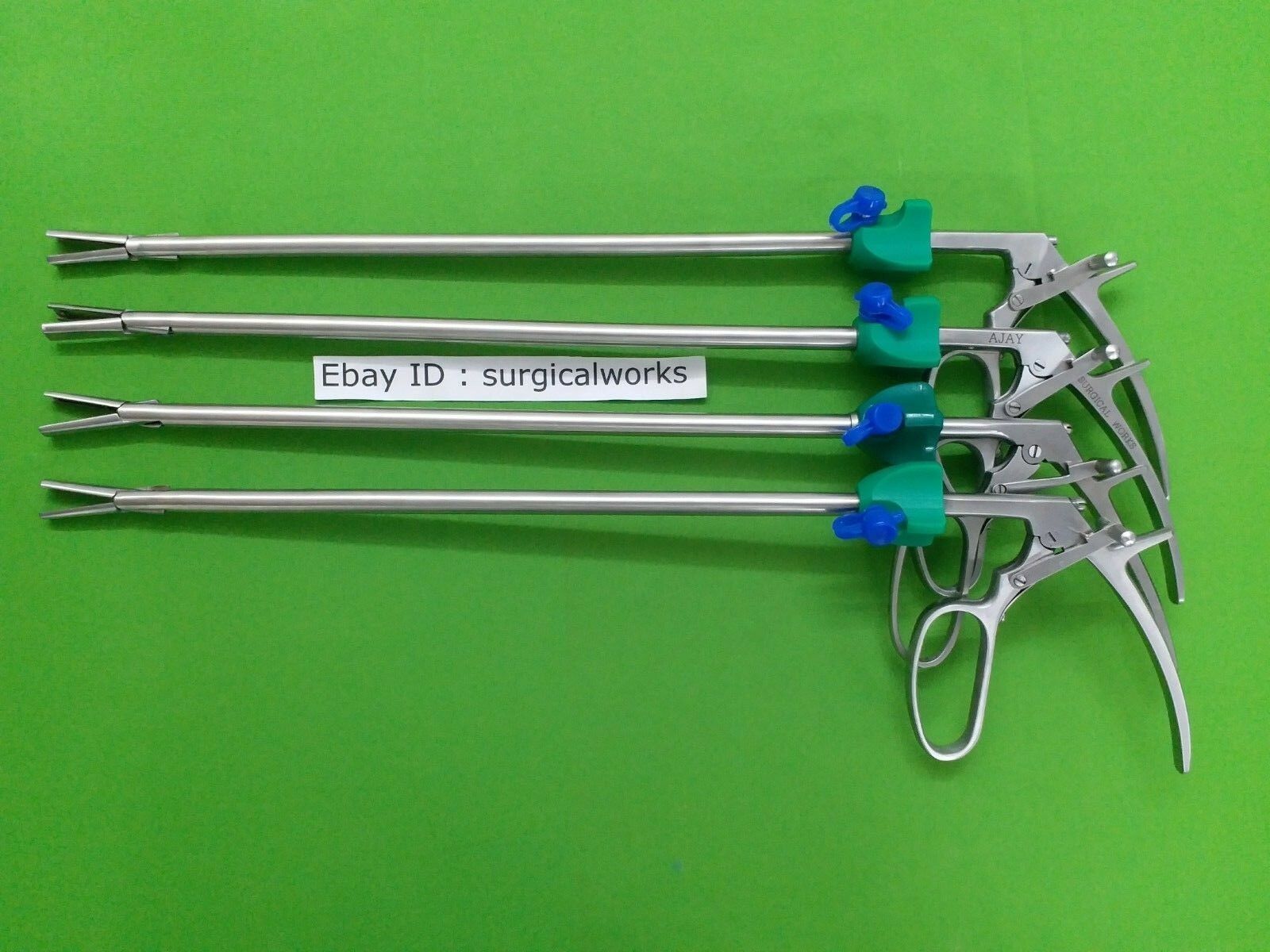 New Laparoscopic Bulldog Clamp Set 10mm 24 Clips Instruments Kit Set 4 Piece Forceps
