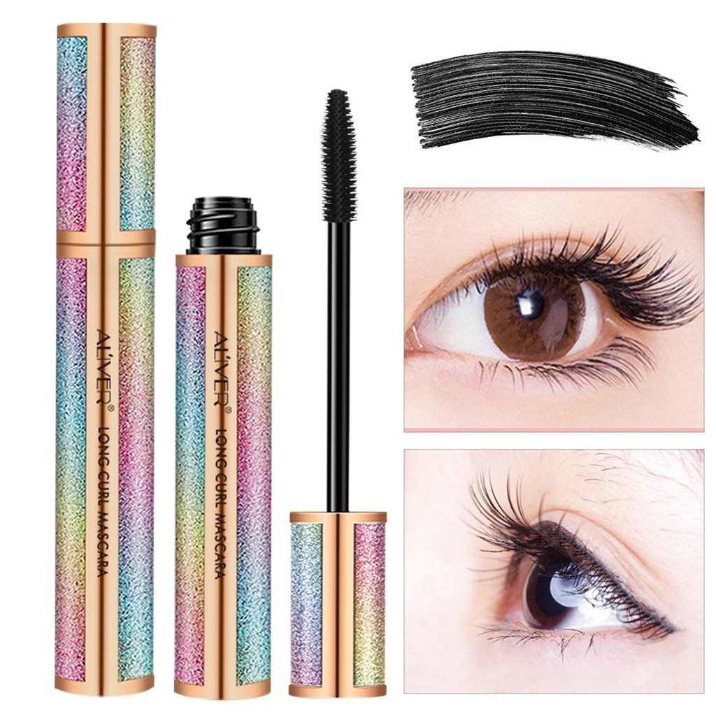 Waterproof Fiber Eyelash Mascara Black Makeup Eyelash Long Curling Mascara 