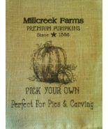 Natural Burlap Bag Sack Pumpkins Design Approx 20&quot;x12&quot; Craft Harvest Fal... - $16.17