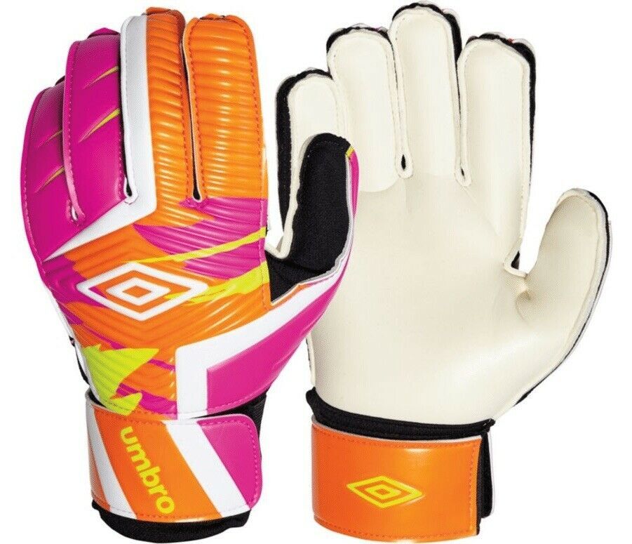 NEW Umbro Arturo Goalkeepers Gloves Size 5 Pink White Full Wrist Closure 