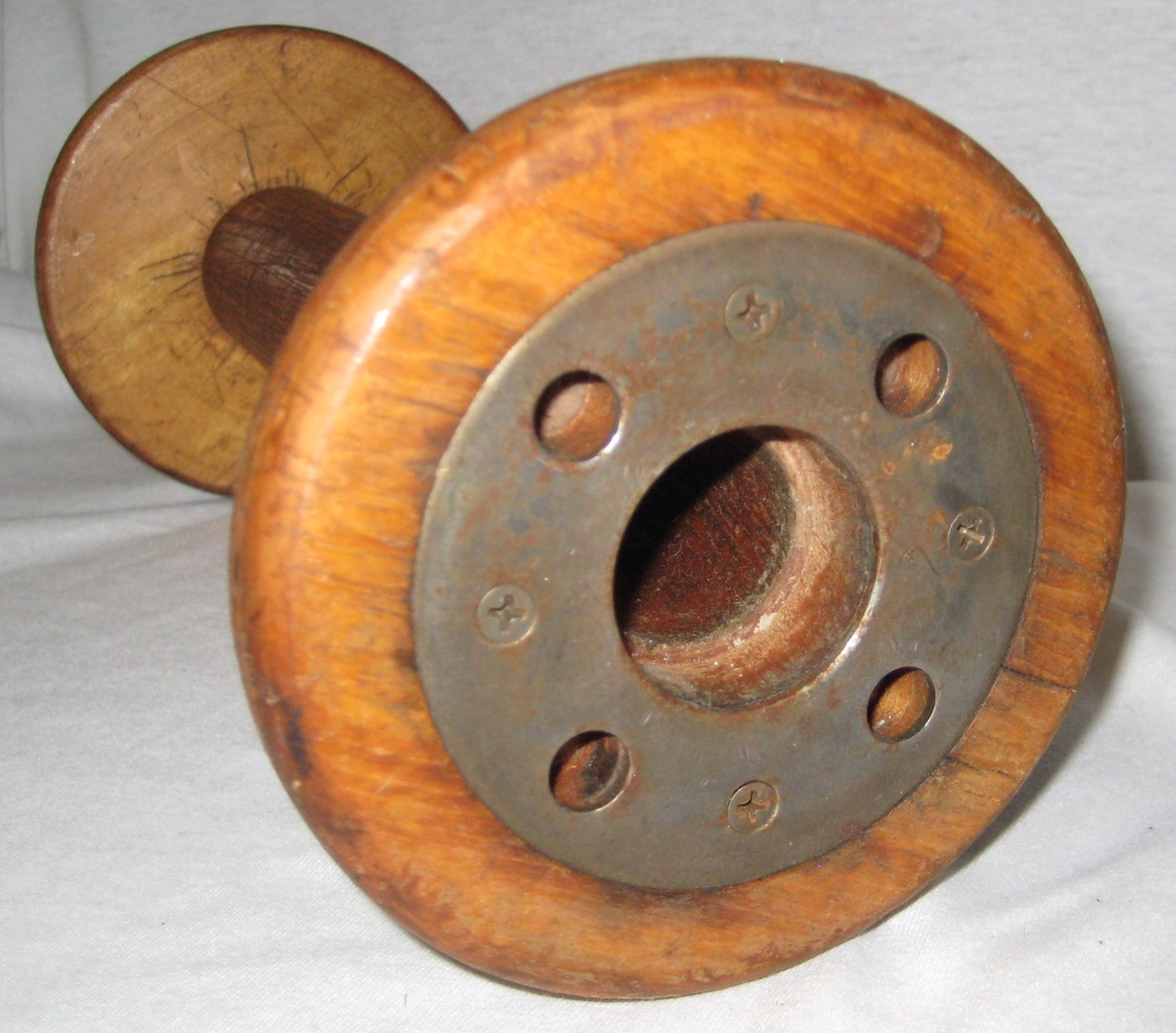 Vintage Antique Industrial Wood Spool For Sewing Thread Or Yarn   IMG 4656.JPG