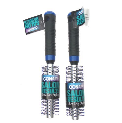 Primary image for Conair Salon Results Set 2 Brushes Small Blue Blow Dry Styling Round Rubber Grip
