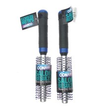 Conair Salon Results Set 2 Brushes Small Blue Blow Dry Styling Round Rubber Grip - $14.99