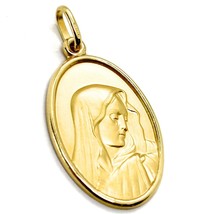 SOLID 18K YELLOW GOLD OUR LADY OF SORROWS, 24 MM OVAL MEDAL, MATER DOLOROSA image 1