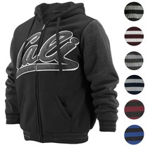 Men's Athletic California Graphic Sherpa Fleece Lined Cali Zip Up Hoodie Jacket image 1