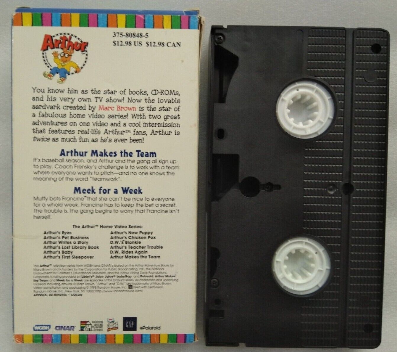 VHS Arthur - Arthur Makes The Team (VHS, 1998, Random House) - VHS Tapes