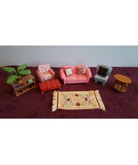Fisher Price Loving Family Deluxe Living Room Set Sofa Table Bookcase Pl... - $19.99