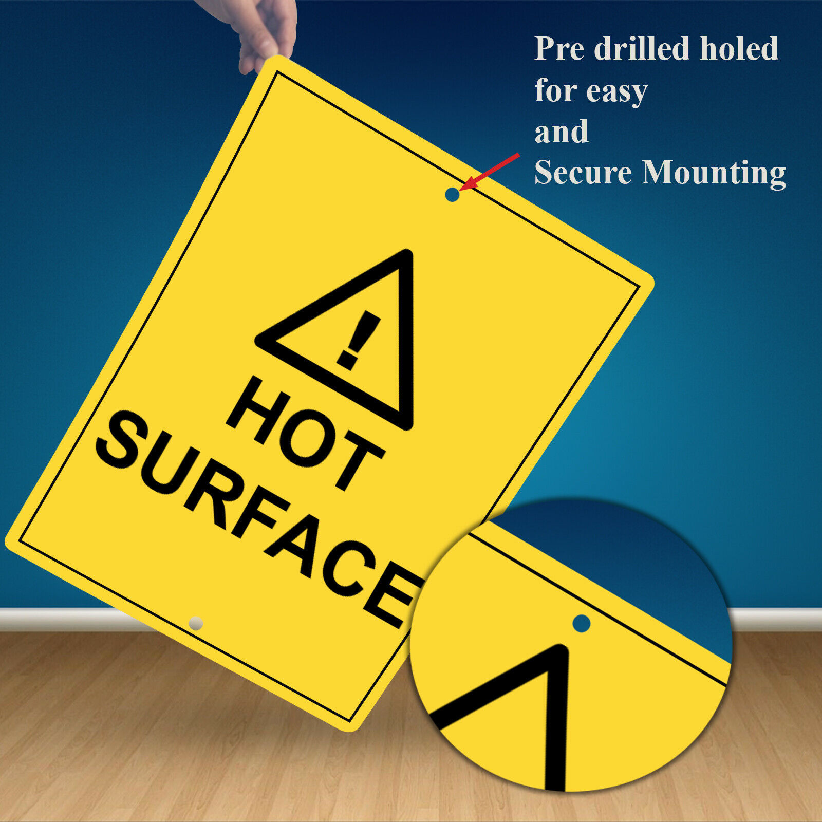 Hot Surface Safety Warning Sign, Metal Aluminium Hazardous Caution Sign ...