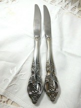 Lot of 2 Baroque  silver plate Flatware Dinner Knife Knives - $19.80