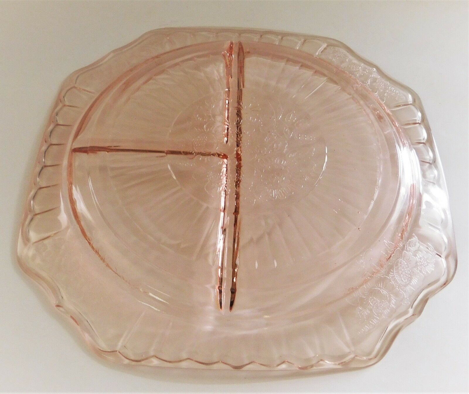 HOCKING MAYFAIR OPEN ROSE PINK FOOTED SUGAR BOWL! 