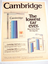1980 Color Ad Phillip Morris Cambridge Cigarettes The Lowest Tar Ever - $7.99