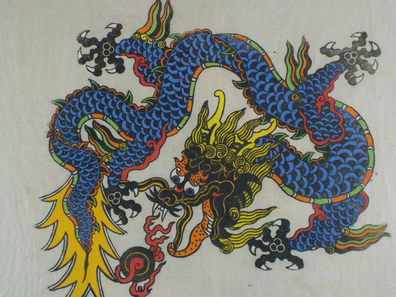 China's Old Beijing old goods coppre two dragon play beads painting kaleidoscope 
