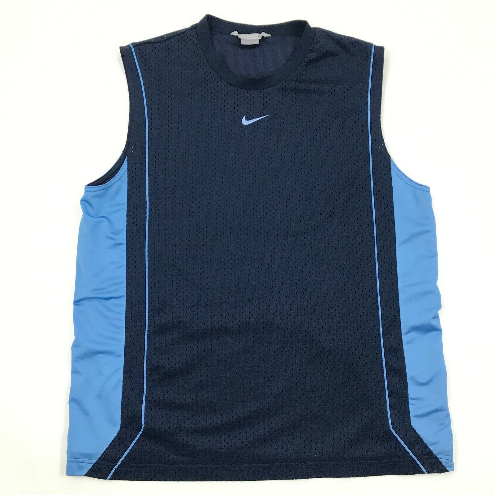 Nike Hombre Azul Camiseta de Baloncesto sin Mangas Halterofilia Camisa ...