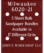 Milwaukee 6020-21 - 1/4 Sheet - 17 Grits - No-Slip - 5 Sandpaper Bulk Bu... - $7.49