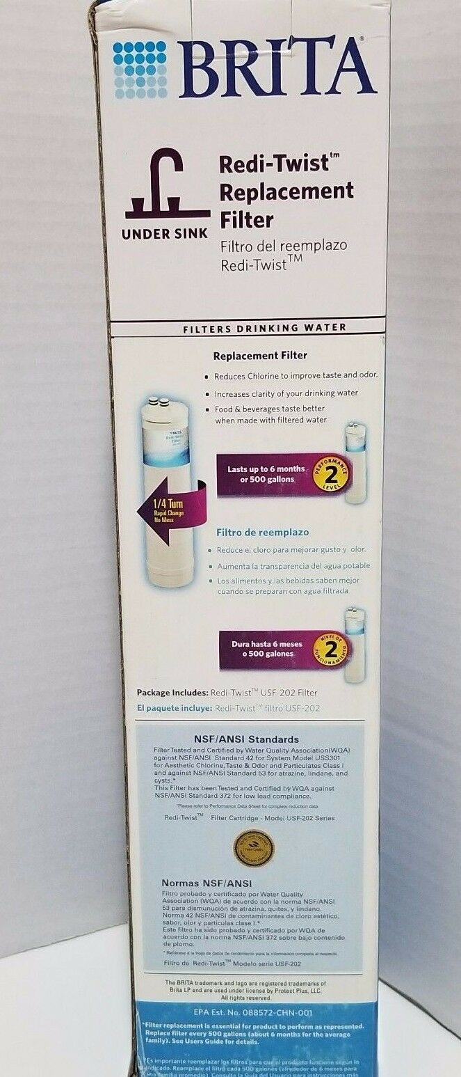 Brita Redi-Twist Under-Sink Replacement Filter Level 2, NIB - Water Filters