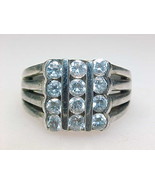 12 Stones CUBIC ZIRCONIA 3 Row CHANNEL VTG RING in STERLING SILVER - Siz... - $75.00