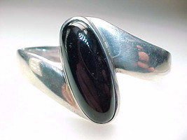 Huge BLACK ONYX MEXICAN Vintage BANGLE BRACELET - 61.7 grams - FREE SHIP... - $245.00
