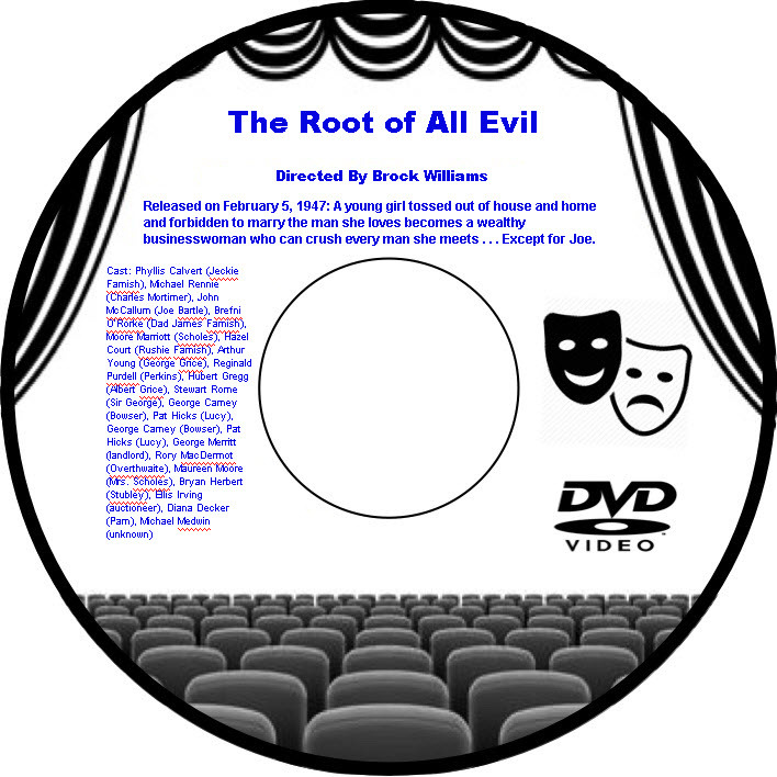The Root of All Evil 1947 DVD Film Drama Brock Williams Phyllis Calvert Michae