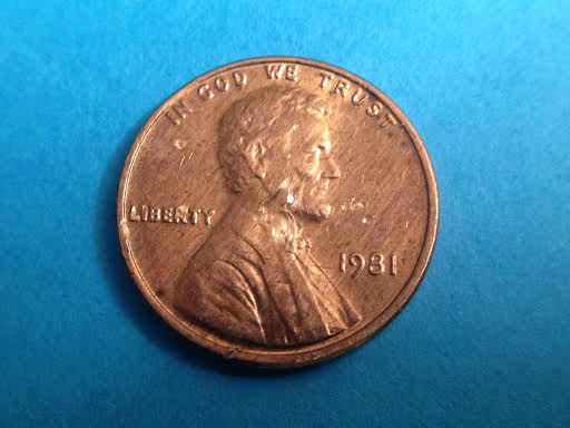 1981 D Lincoln Penny with Die Break Error - Coins: US