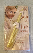 Vintage 60s 70s NOS Nylon Teasing Comb N Hair Brush Sealed In Package Mo... - $34.60