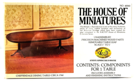 House of Miniatures Kit #40045 1:12 Chippendale Dining Table Circa 1760 ... - $67.72