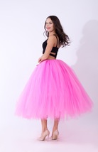 Women Puffy Tutu Skirt Drawstring High Waist Long Tulle Skirt Petticoat One Size image 3