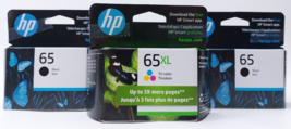 Genuine HP 65XL Tri Color + 65 Black Ink Toner x2 Cartridge EXP MAR 2023-2024 - $29.16
