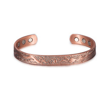 Vinterly Copper Bracelet Male Lucky Dragon and Phoenix Adjustable Cuff B... - $28.24