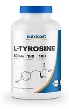 Nutricost L-Tyrosine 500mg - 180 Capsules - Gluten Free & Non-GMO - $49.59
