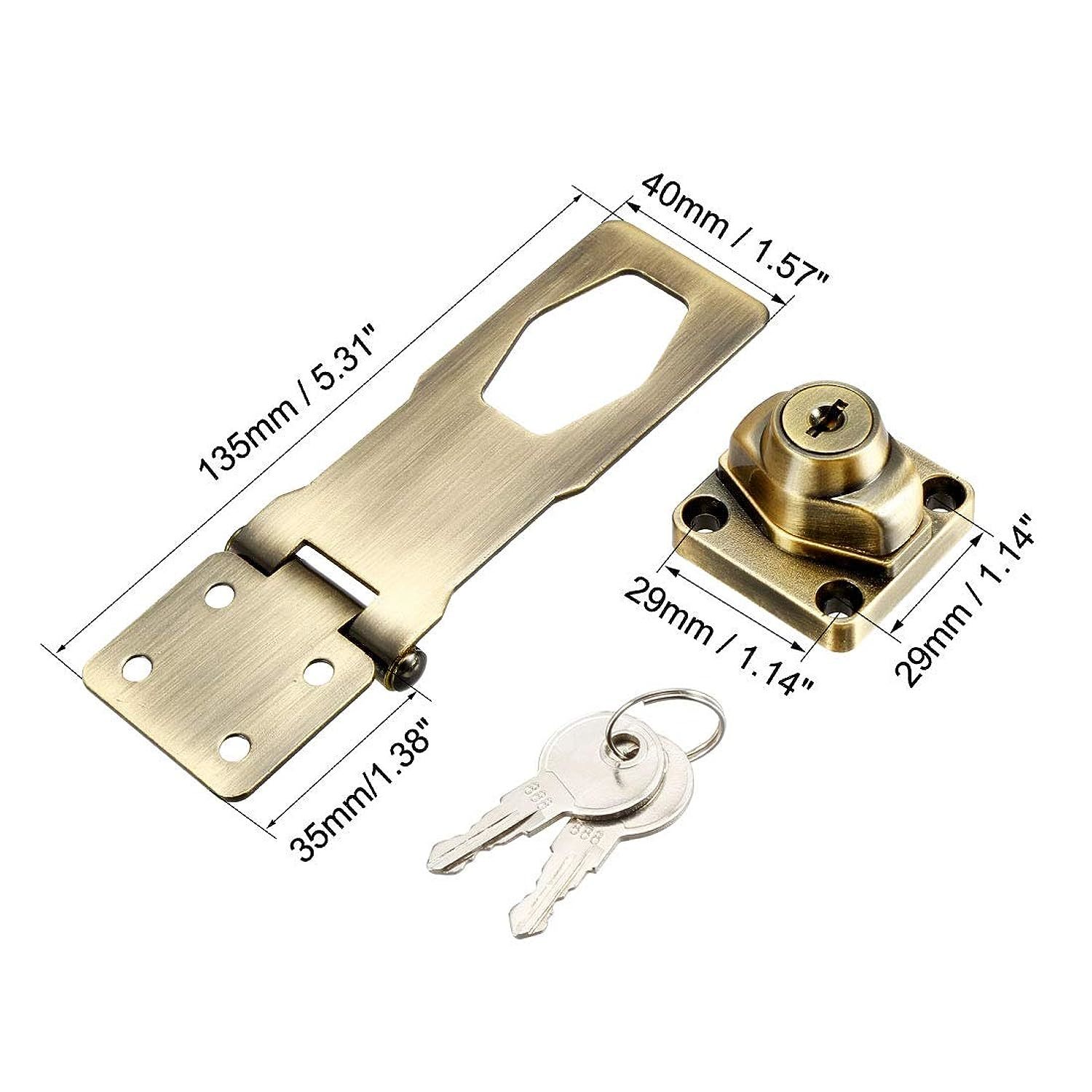 uxcell Keyed Hasp Lock 135mm Twist Knob Keyed Locking Hasp for Door ...