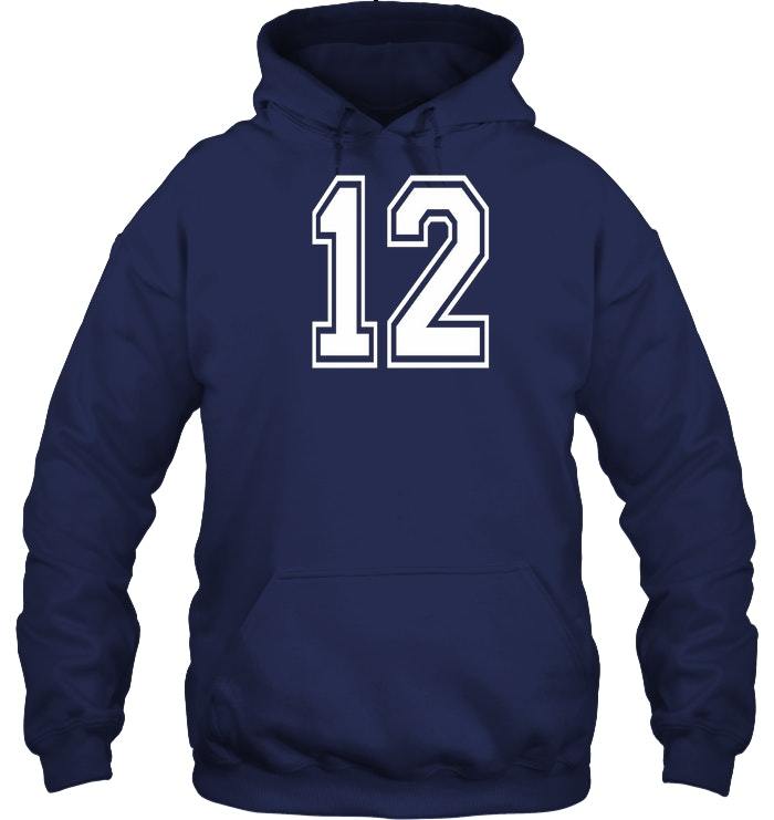 12 Numbered College Sports Team Hoodies white front back - Hoodies ...