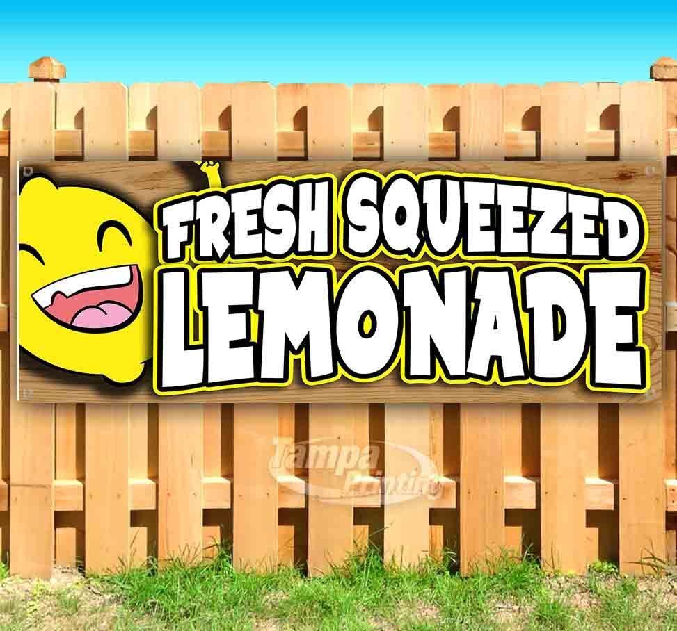 FRESH SQUEEZED LEMONADE Advertising Vinyl Banner Flag Sign CARNIVAL ...