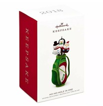 Hallmark 2018 Ho-Ho-Hole in One Golfing Bag Penguin Santa Snowman Ornament - $15.95