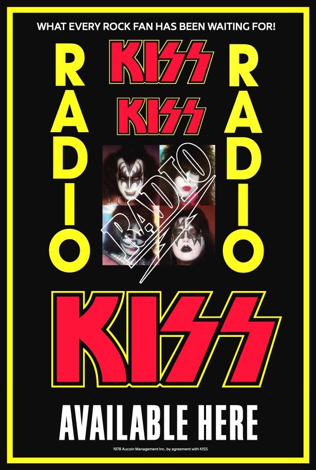 KISS Band "KISS RADIO" 18 X 26 Custom Dealer Poster Rock Concert