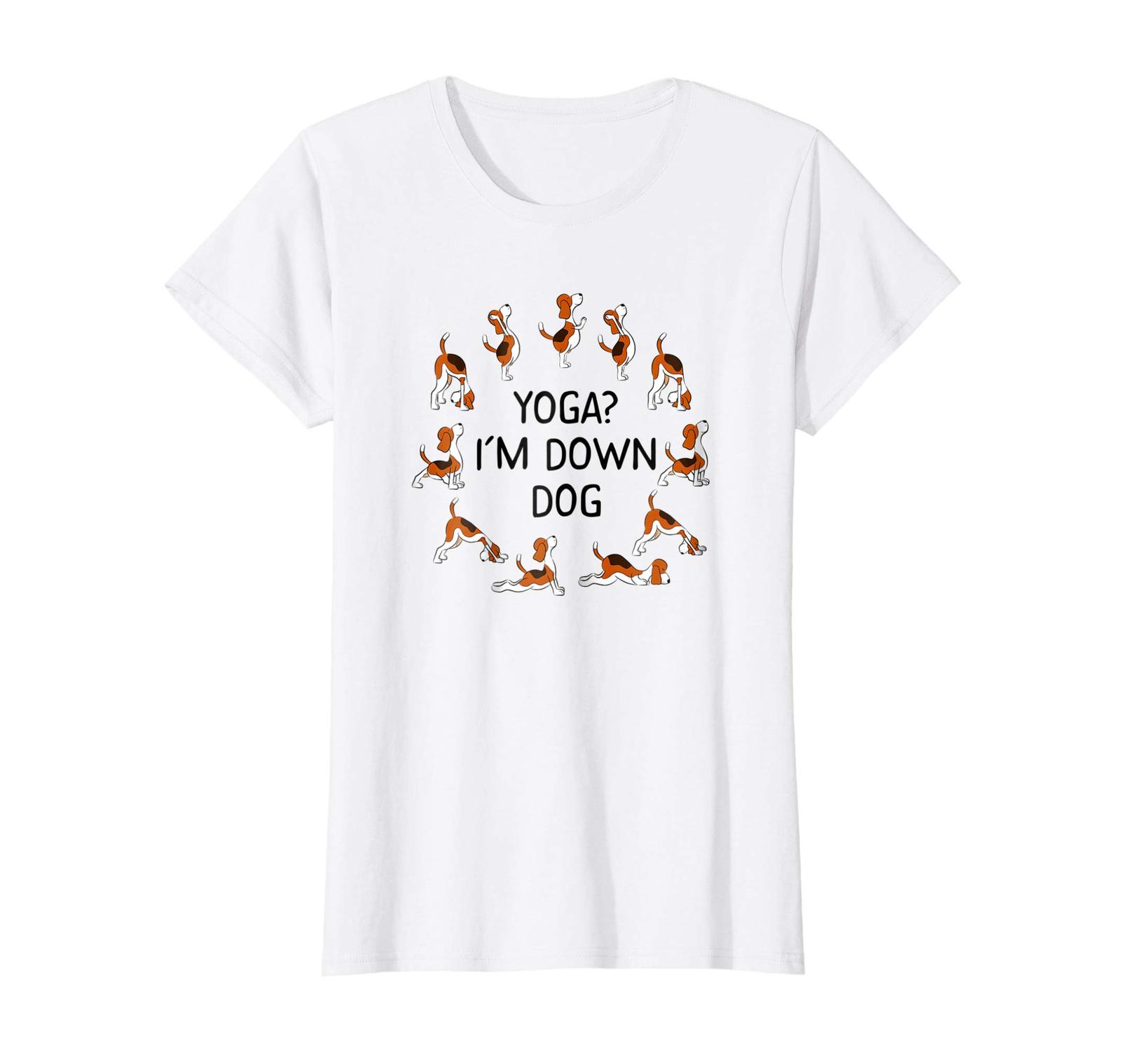 Dog Fashion - YOGA? I'M DOWN DOG Beagle Dog Yoga Pose Yogi Meme T-Shirt Wowen