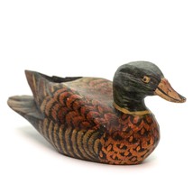 Vintage Hand Carved Hand Painted Bird Duck Multicolor Figurine 7&quot;  - £6.32 GBP