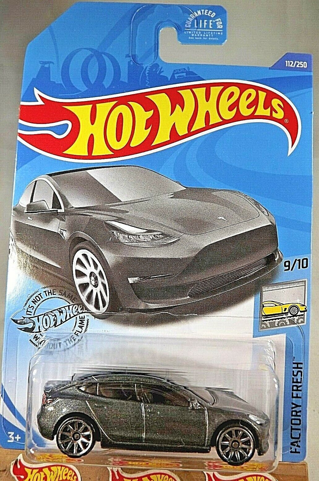 2020 Hot Wheels #112 Factory Fresh 9/10 TESLA MODEL 3 Gray w/Chrome 10 ...