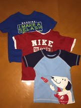 Lot of 4 Baby Boys Toddlers Nike Carter&#39;s Children&#39;s Place T-Shirts Sz 1... - $9.89