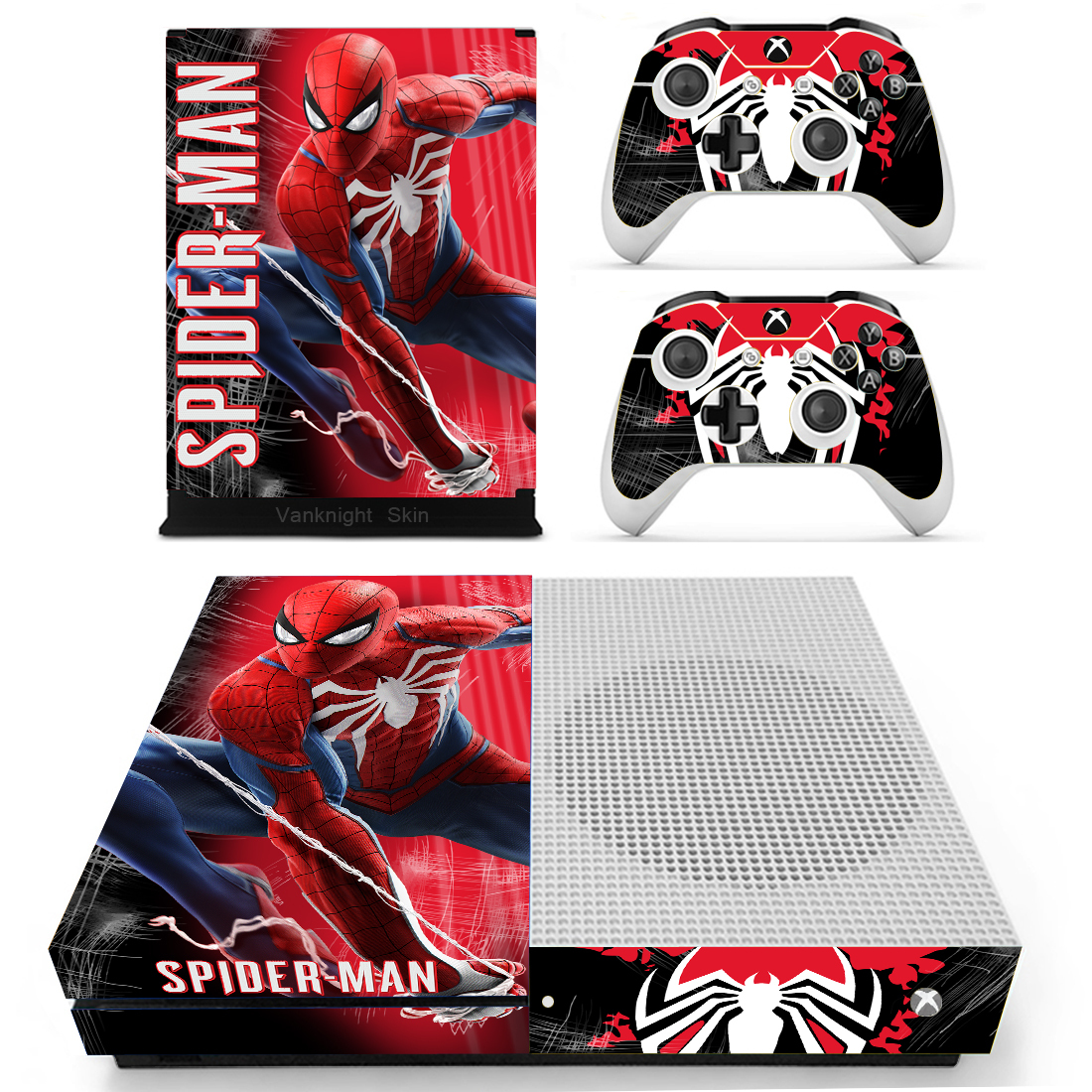 Xbox One S Slim Console Skin Spider Man Marvel Comic Vinyl Decal ...