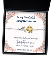 To my Daughter in Law, when you smile, I smile - Sunflower Bracelet. Model  - $39.95