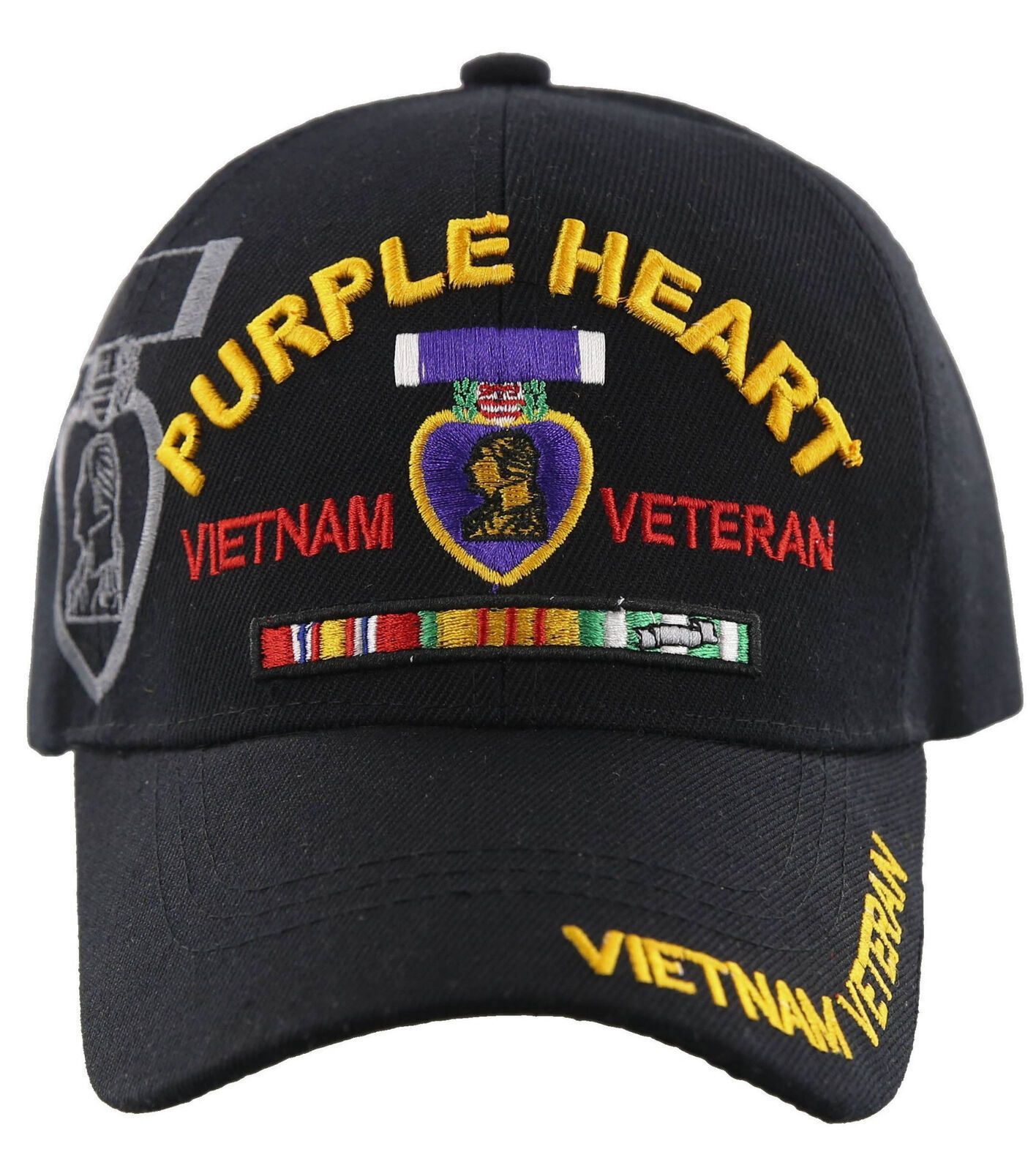 NEW! PURPLE HEART COMBAT WOUNDED MILITARY VIETNAM VETERAN BALL CAP HAT 