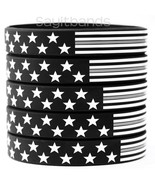 50 US Flag Stars and Stripes Wristband Featuring Thin GRAY Line - USA Br... - $28.59