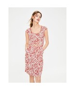 Womens Size 10 Boden Red Floral Paisley Margot Stretch Jersey Dress with... - $32.33