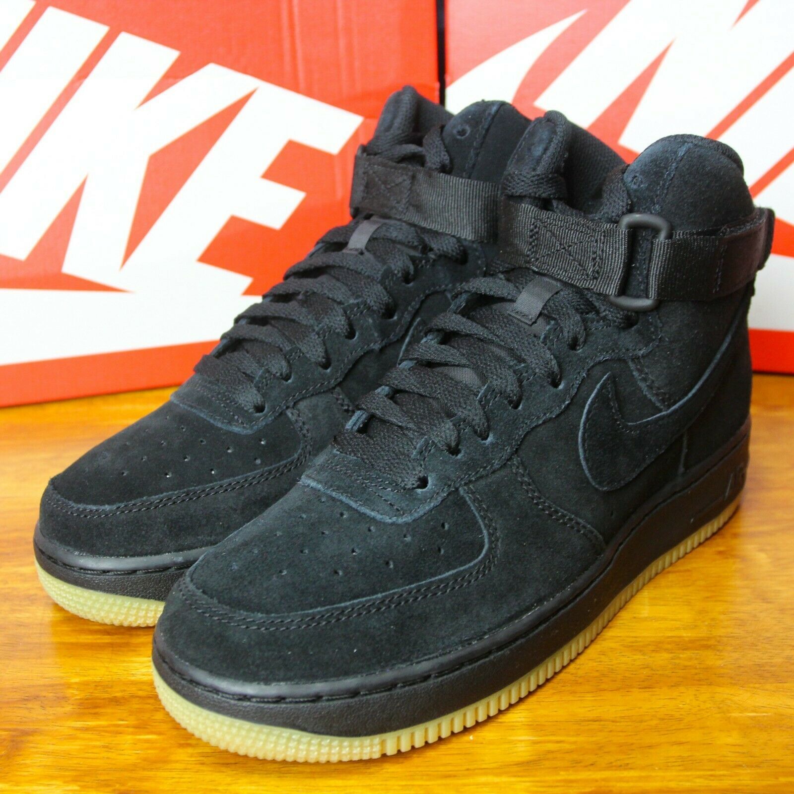 Nike Air Force One 1 High LV8 GS Black Gum Suede 807617-002 sz 7 Y AF1 Eu 40 - Boys' Shoes