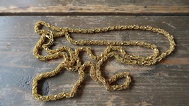 Vintage 44&quot; Gold Byzantine Bali Necklace - £11.37 GBP