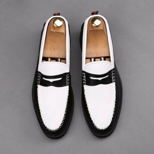 New Handmade Men Two Tone Spectator Moccasin Dress Leather Business Shoe