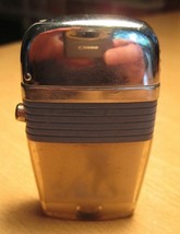 Vintage SCRIPTO VU Man Fishing Hobby Souvenir Blue Band Silver Toned Lig... - $19.99