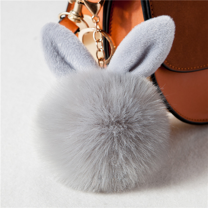 soft fluffy bunny keychain